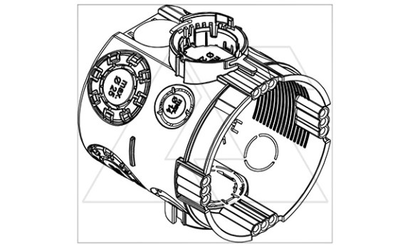 Подрозетник UG 66 одиночный, 650°С, Ø64мм, h=66мм, для спл. стен, без винтов, черный, полипропилен OBO-Bettermann даташит схема