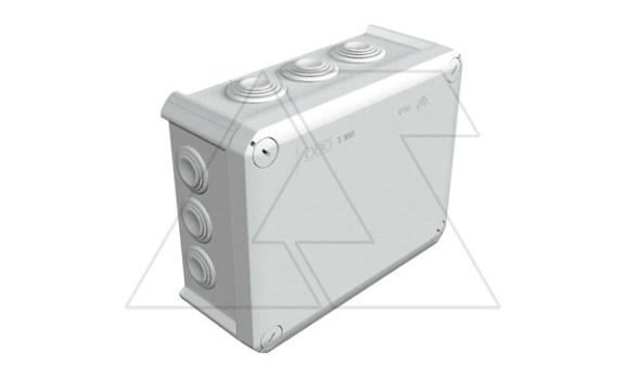 Коробка распред. T 160 без клемм, IP66, 190х150х77мм, 7хМ25, 5хМ32, серый, полипроп. армир.стекловол фото