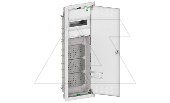 Щит встраив. MSF TWIN RP комбинированный, 1*12M+3xМП перф., N/PE-шинки, 1xSCHUKO, мет. дверь, белый RAL9016, 853x358x94mm, IP30 фото