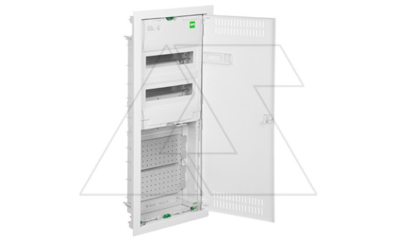 Щит встраив. MSF TWIN RP комбинированный, 2*12M+2xМП перф., N/PE-шинки, 1xSCHUKO, мет. дверь, белый RAL9016, 853x358x94mm, IP30 фото
