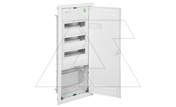 Щит встраив. MSF TWIN RP комбинированный, 3*12M+1xМП перф., N/PE-шинки, 1xSCHUKO, мет. дверь, белый RAL9016, 853x358x94mm, IP30 фото