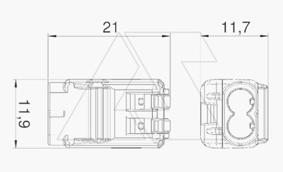 Клемма 61 225 FL универсальная, 2 контакта 0,2...2.5мм², 24А, 450V, поликарбонат OBO-Bettermann даташит схема