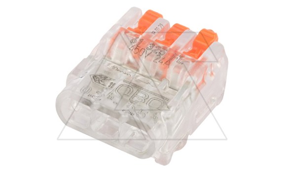 Клемма 61 325 FL универсальная, 3 контакта 0,2...2,5мм², 24А, 450V, (уп. 5шт), поликарбонат OBO-Bettermann даташит схема
