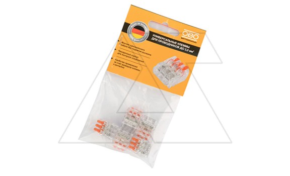Клемма 61 325 FL универсальная, 3 контакта 0,2...2,5мм², 24А, 450V, (уп. 5шт), поликарбонат фото