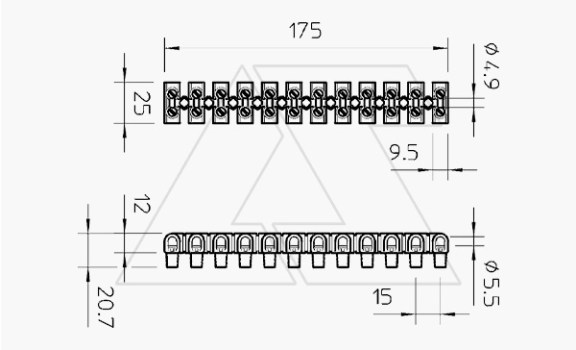 Клеммник 78 CE WS разрезаемый, 12шт, 16мм², 76A, 450V, белый, полипропилен OBO-Bettermann даташит схема