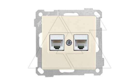 21 - Розетка 2хRJ-45 кат. 5e UTP, сл.кость фото