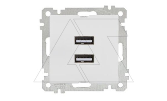 21 - Розетка 2xUSB Type A, белый фото