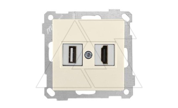 21 - Розетка HDMI + USB Type A, для передачи данных, сл.кость фото