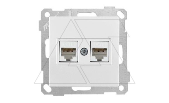 21 - Розетка 2хRJ-45 кат. 6 UTP, белый фото