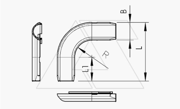 Угол 3953 B M25 LGR трубы Quick-Pipe 90° разъемный, IP44, наружн. Ø31,2мм, серый, ПВХ OBO-Bettermann даташит схема