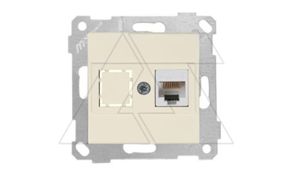 Rita - Розетка 1хRJ-45 кат. 5e UTP, сл.кость фото