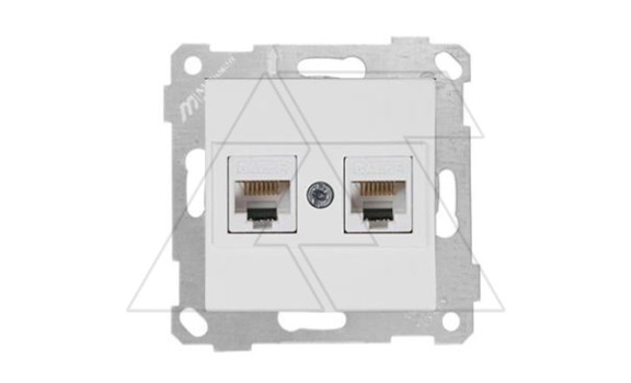 Rita - Розетка 2хRJ-45 кат. 5e UTP, белый фото