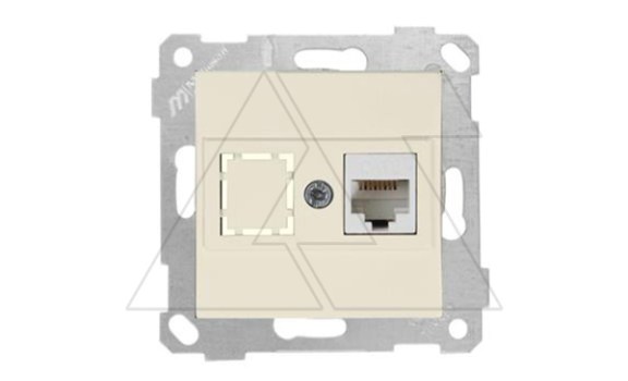 Rita - Розетка 1хRJ-45 кат. 6 UTP, сл.кость фото