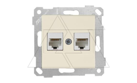 Rita - Розетка 2хRJ-45 кат. 6 UTP, сл.кость фото