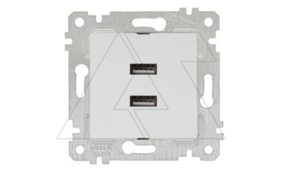Rita - Розетка 2xUSB Type A, белый фото