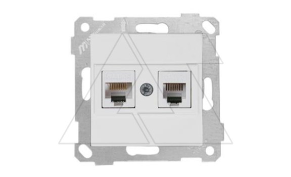 Rita - Розетка телефонная RJ-12+RJ-45 кат.5е, белый фото