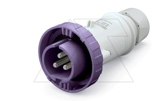 Разъем пром. силовой CEE кабельный, штекер, 16A, 3P, 20_25VAC 50/60Hz, IP66/IP67, серия IEC309 фото