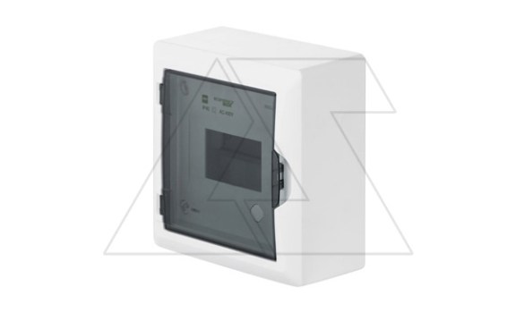 Щит навесной ECO BOX 1x6M, N/PE 2x 2x16+3x10mm2, дымчатая пласт. дверь, белый RAL9003, 198x192x96mm, IP40 фото