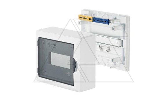 Щит навесной ECO BOX 1x8M, N/PE 2x 2x16+5x10mm2, дымчатая пласт. дверь, белый RAL9003, 198x228x96mm, IP40 Elektro-Plast даташит схема