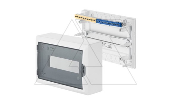 Щит навесной ECO BOX 1x12M, N/PE 2x 6x16+3x10mm2, дымчатая пласт. дверь, белый RAL9003, 198x298x96mm, IP40 Elektro-Plast даташит схема