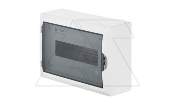 Щит навесной ECO BOX 1x12M, N/PE 2x 6x16+3x10mm2, дымчатая пласт. дверь, белый RAL9003, 198x298x96mm, IP40 фото