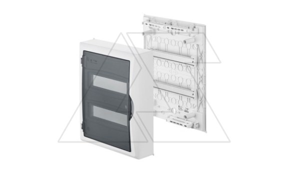 Щит навесной ECO BOX 2x12M, N/PE 3x 6x16+3x10mm2, дымчатая пласт. дверь, белый RAL9003, 434x354x105mm, IP40 Elektro-Plast даташит схема