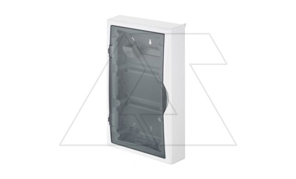 Щит навесной ECO BOX мультимед, TS35+2x МП перф.118x270mm, дымчатая пласт. дверь, белый RAL9003, 560x354x107mm, IP40 фото