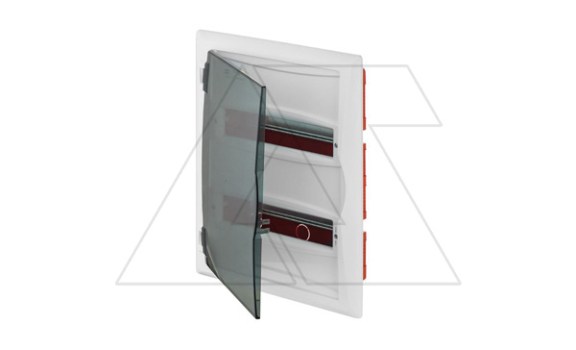 Щит встраив. ECO BOX 2x12M, N/PE 3x 2x16+7x10mm2, дымчатая пласт. дверь, белый RAL9003, 430x350x95mm, IP40 фото