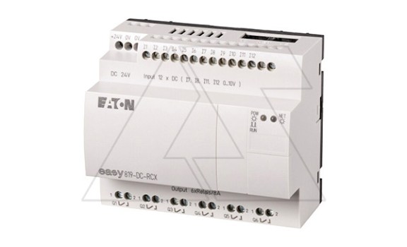 Программируемый логический контроллер EASY819-DC-RCX, 24VDC, 12(4 аналог.)вх., 6 рел.вых., таймер фото