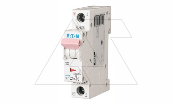 Авт. выключатель PL7-C2/1-DC, 1P, 2A, хар-ка C, 10kA, 250VDC, 1M фото