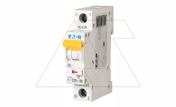 Авт. выключатель PL7-C25/1-DC, 1P, 25A, хар-ка C, 10kA, 250VDC, 1M фото