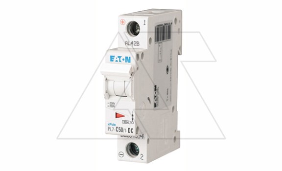Авт. выключатель PL7-C50/1-DC, 1P, 50A, хар-ка C, 10kA, 250VDC, 1M фото