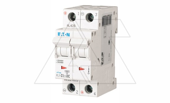 Авт. выключатель PL7-C1/2-DC, 2P, 1A, хар-ка C, 10kA, 250VDC, 2M фото