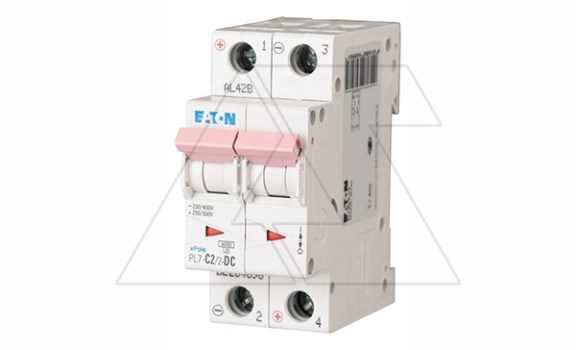 Авт. выключатель PL7-C2/2-DC, 2P, 2A, хар-ка C, 10kA, 250VDC, 2M фото
