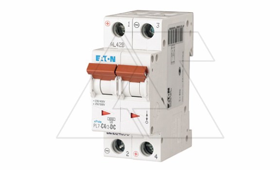 Авт. выключатель PL7-C4/2-DC, 2P, 4A, хар-ка С, 10kA, 250VDC, 2M фото