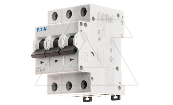 Авт. выключатель FAZ-K4/3, 3P, 4A, хар-ка K, 10kA, 3M Eaton даташит схема
