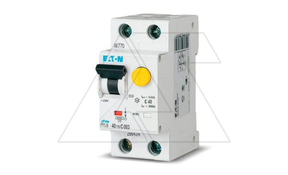 Дифф. авт. выключатель PFL6-40/1N/C/003, 1P+N, 40A, хар-ка C, 6kA, 30mA, тип АС, 2M фото