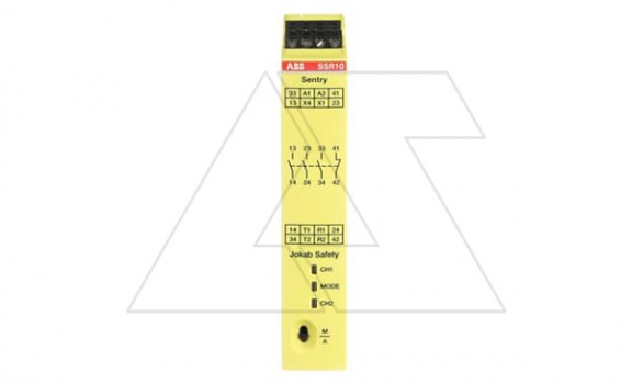 Реле безопасности Sentry SSR10, 24VDC, одно/двухканальное, 3NO+1NС (5A-AC15), LED, 22.5mm фото