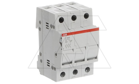 Выключатель нагрузки E93/32 под предохранители, 3P 32A 690V(AC-20B)/400V(AC-22B) 10x38mm 3M ABB даташит схема