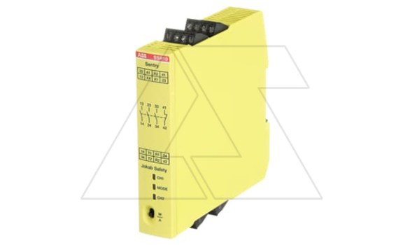 Реле безопасности Sentry SSR10, 24VDC, одно/двухканальное, 3NO+1NС (5A-AC15), LED, 22.5mm ABB даташит схема
