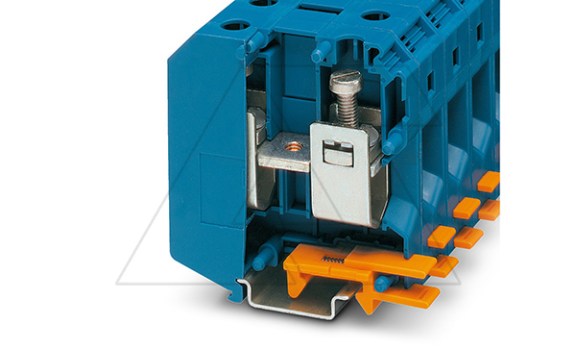 Клемма для высокого тока UKH 50 BU /20mm, винтовая, 2 присоед., 50(max 70)mm2, 150A, 1000V, синяя фото