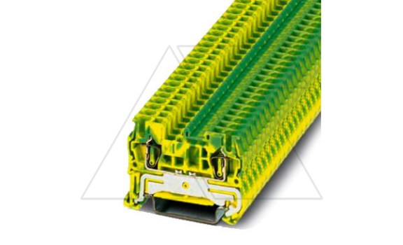 Клемма защитного проводника ST 2,5-PE /5,2mm, пружинная, 2 присоед., 2,5(max 4)mm2, желто-зеленая фото