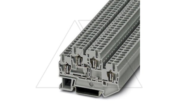 Клемма двухъярусная STTB 2,5 /5,2mm, пружинная, 4 присоед., 2,5(max 4)mm2, 22A, 500V, серая фото