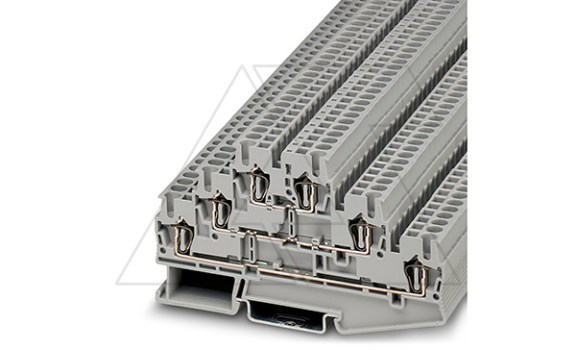 Клемма многоярусная ST 2,5-3L /5,2mm, пружинная, 6 присоед., 2,5(max 4)mm2, 20A, 500V, серая фото