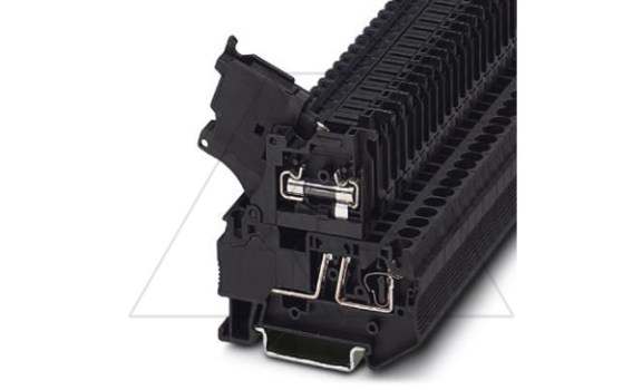 Клемма с держателем предохранителя ST 4-HESI (5X20) /6,2mm, пружинная, 2 присоед., 4(max 6)mm2, 6,3A, 500V, черная фото
