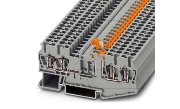 Клемма с ножевым размыкателем ST 2,5-QUATTRO-MT /5,2mm, пружинная, 4 присоед., 2,5(max 4)mm2, 20A, 400V, серая фото