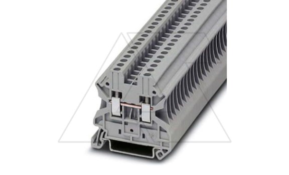 Клемма проходная UT 2,5 /5,2mm, винтовая, 2 присоед., 2,5(max 4)mm2, 24A, 1000V, серая фото