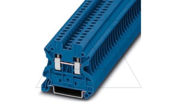 Клемма проходная UT 2,5 BU /5,2mm, винтовая, 2 присоед., 2,5(max 4)mm2, 24A, 1000V, синяя фото