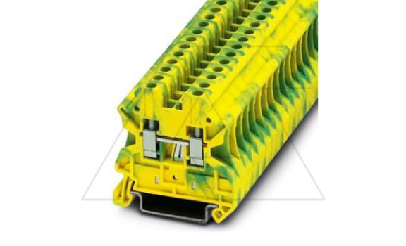 Клемма защитного проводника UT 4-PE /6,2mm, винтовая, 2 присоед., 4(max 6)mm2, желто-зеленая фото