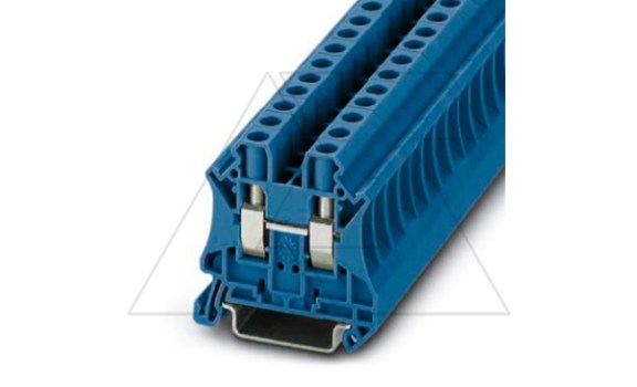 Клемма проходная UT 6 BU /8,2mm, винтовая, 2 присоед., 6(max 10)mm2, 41A, 1000V, синяя фото
